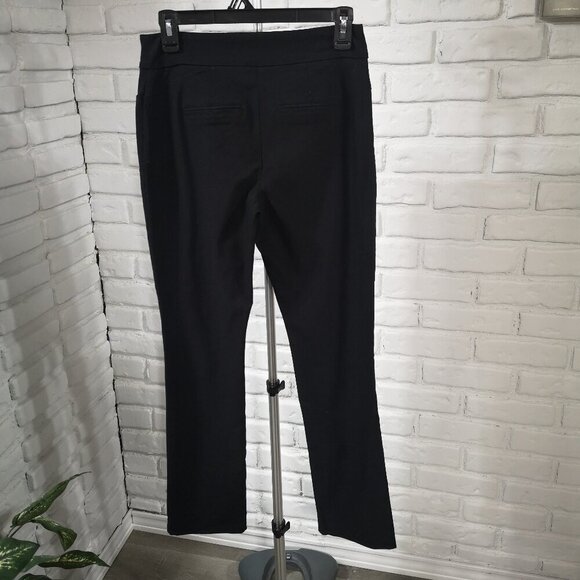 Reitmans Ladies Size 4 Petite Black Pull On Style Straight Fit Pant - Picture 2 of 13